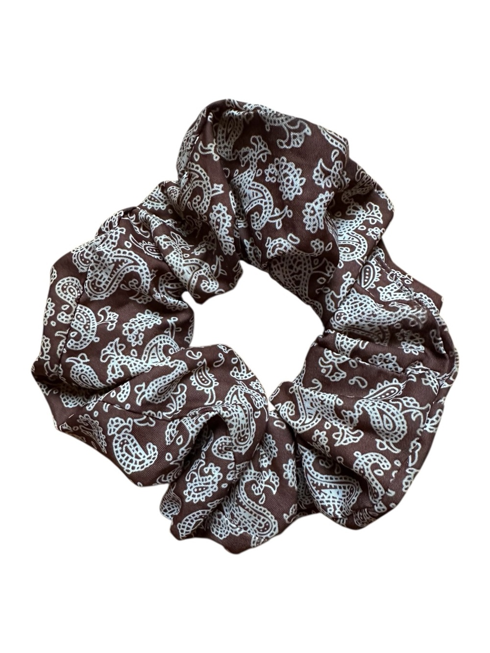 Brown Paisley Print Scrunchie - Women Accessories